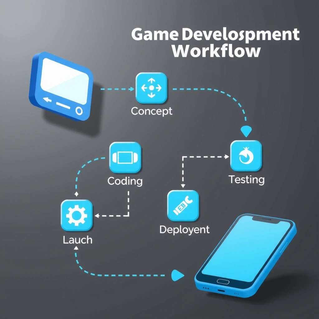 Mobile game development process visualization